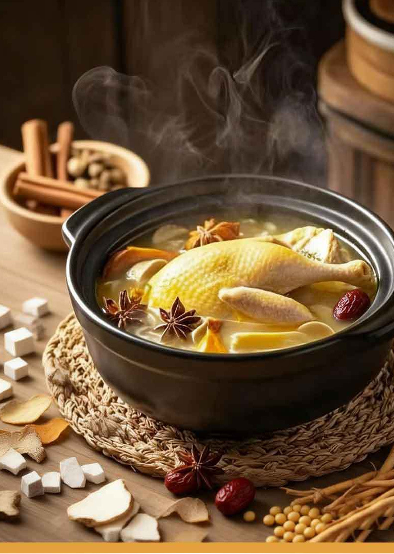 Wu Zhi Mao Tao Fu Ling Soup Pack 120g Five-Finger Fig Poria Herbal Soup Mix for Chicken Pot and Stews in use