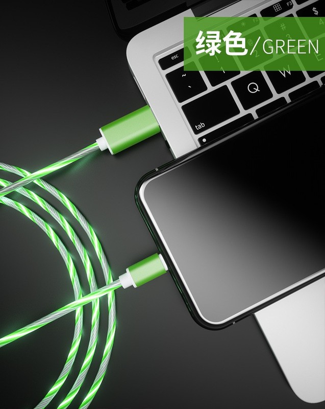工場卸売り金属発光裸線充電線知能七彩ストリーマはアップル携帯電話の急速充電ケーブルを適用する|undefined