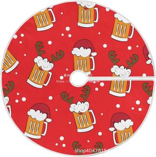 Oktoberfest Tree Skirt Cross-border New Product 78cm90cm101cm122cm Linen Short Plush Christmas Tree