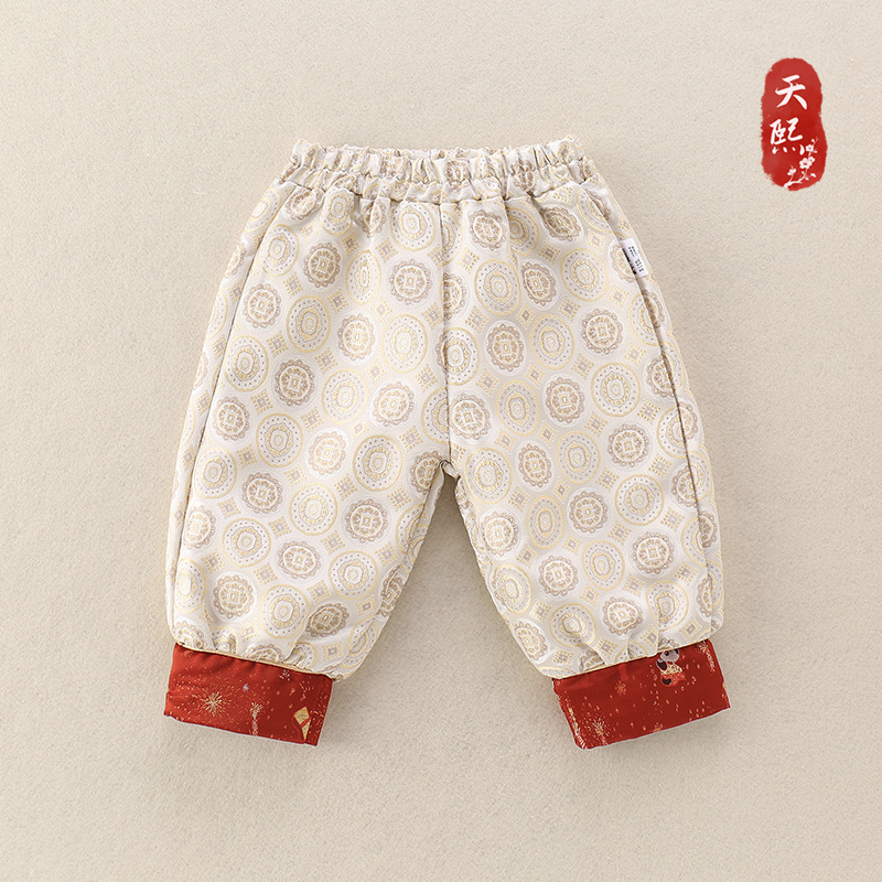 婴幼儿秋季衣服中国风三件套满月百天周岁红色秋款外出服复古拍照|undefined