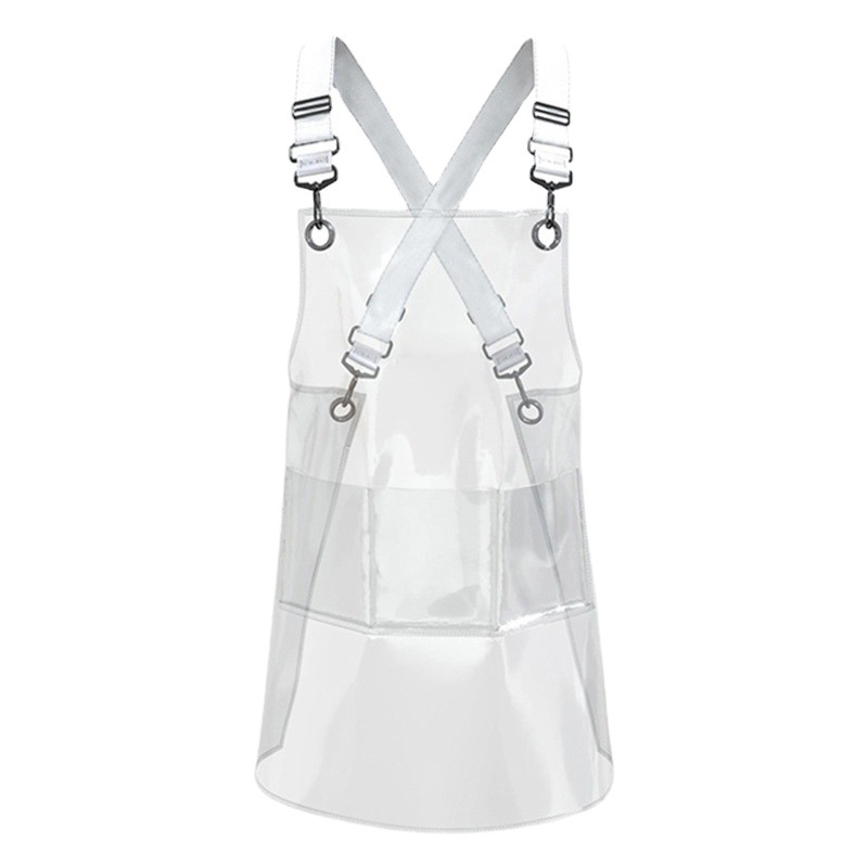 Transparente TPU delantal impermeable a prueba de aceite peluquería ropa de trabajo delantal de fábrica al por mayor