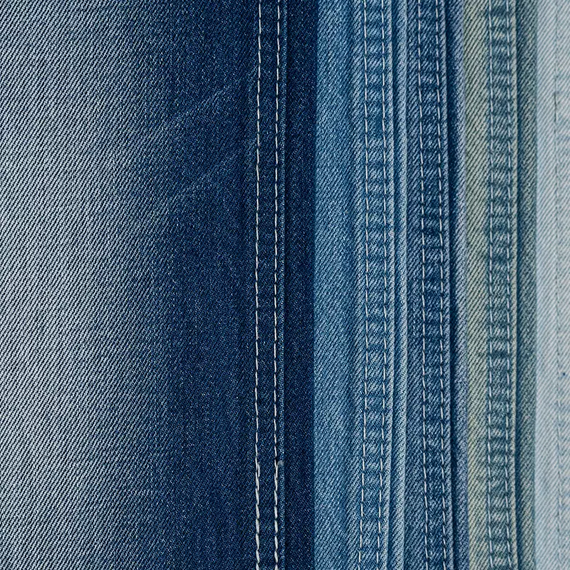 8支竹节赛络斜纹牛仔面料天空蓝无弹布料休闲外套裤子面料牛仔布