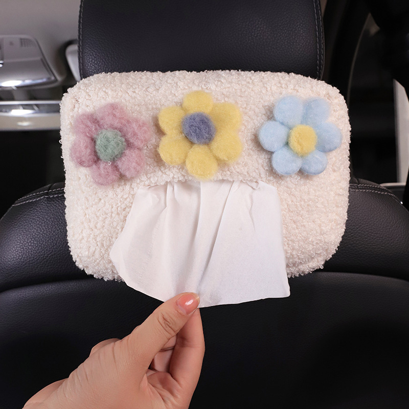 Caja de pañuelos para coche linda y sencilla caja de dibujo para coche colgante barandilla de almacenamiento de alta calidad suministros de decoración de coche