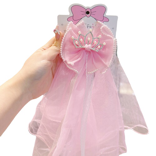 Pearl Crown Hair Clip  New Daily Children's Hair Accessories Cute Cartoon Lace Baby Hair Accessories
