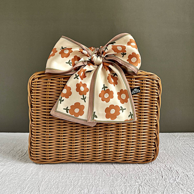 Retro imitation rattan box handmade gift box woven basket return gift portable rattan gift box wholesale