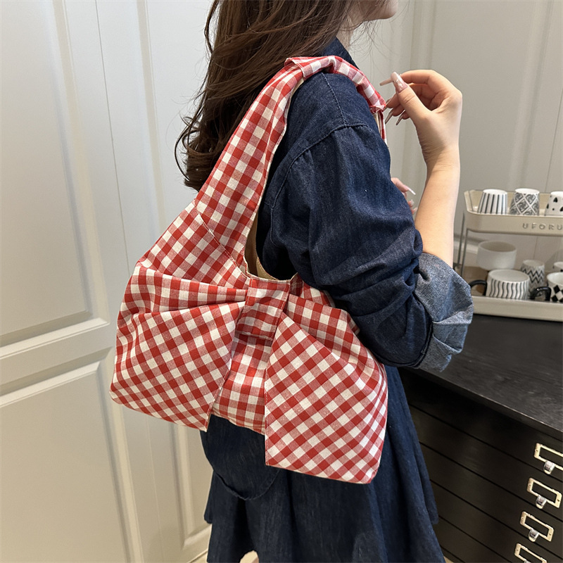 Korean-Style Large-Capacity Bowknot Shoulder Bag 2025 Summer New Model Simple and Elegant Underarm Bag Trendy Tote Bag Korean-Style Large-Capacity Bowknot Shoulder Bag 2025 Summer New Model Simple and Elegant Underarm Bag Trendy Tote Bag