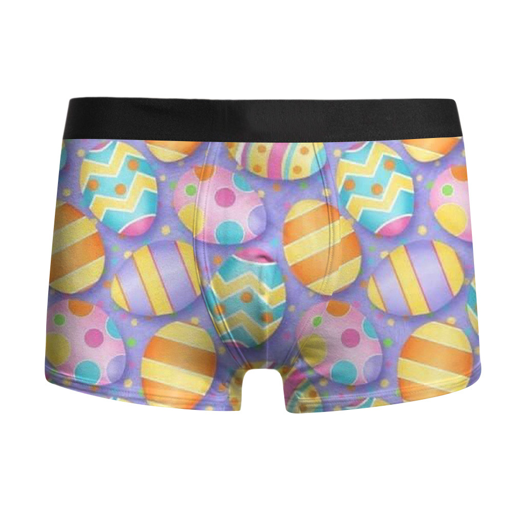 Dinosaur Egg Easter Fun 3D Print Saint Paul Men's Adult Briefs Breathable Mid-Rise Pouch Four-Piece Underwear