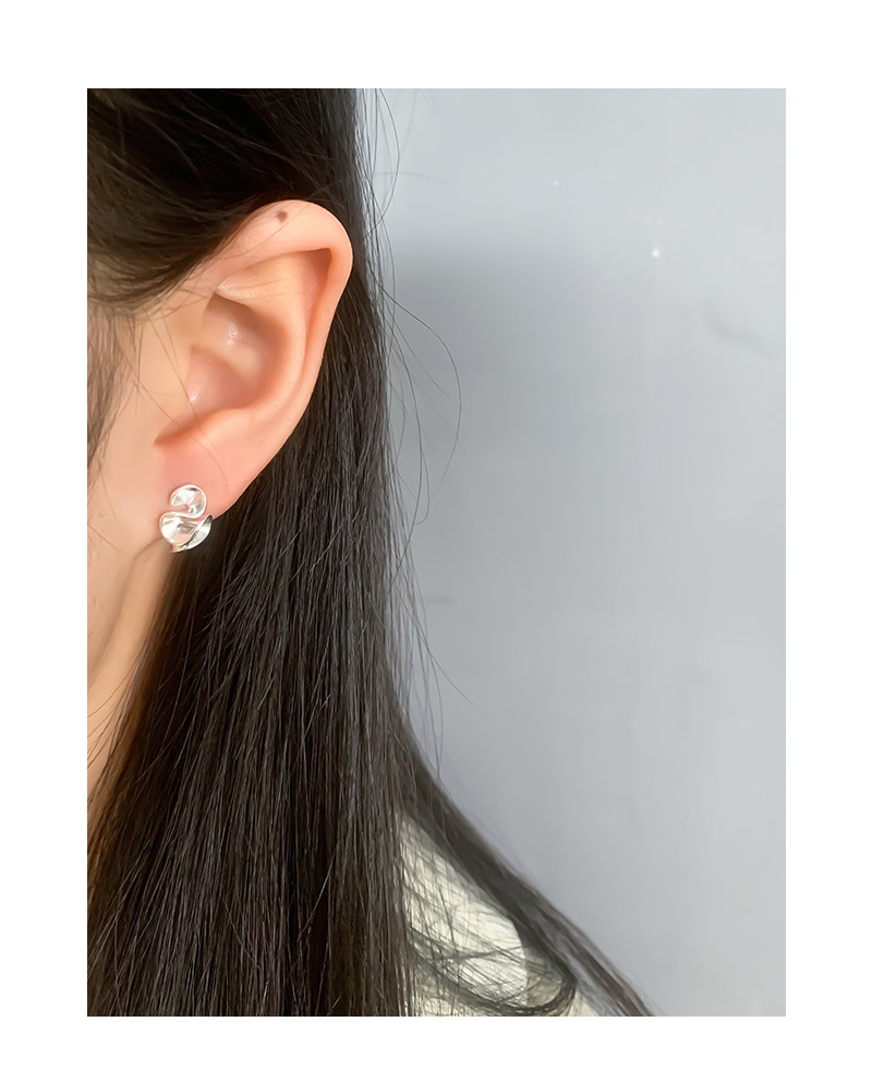 6g Weight Ear Studs Classification 1 Pair Quantity Daily Occasion 925 Sterling Silver Material Solid Color Pattern Women'S Gender Plating Design Fashion Style 1 Pair 925 Sterling Silver Solid Color Ear Studs 4