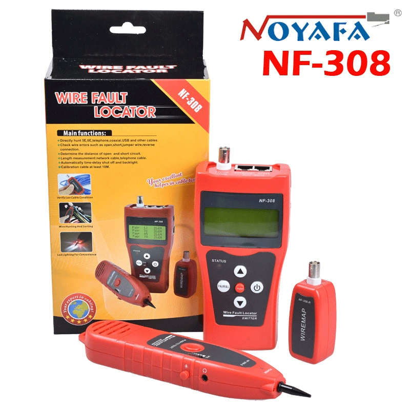 NOYAFA NF-308S Английская версия Line Finder Тестер длины сетевого кабеля