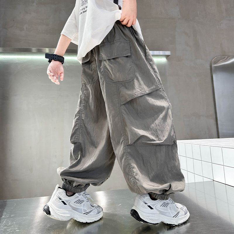 Boys' Summer Thin Pants 2025 New Children's Mosquito-Proof Pants Summer Quick-Dry Lantern Long Pants Cool and Stylish Boys' Loose Fit