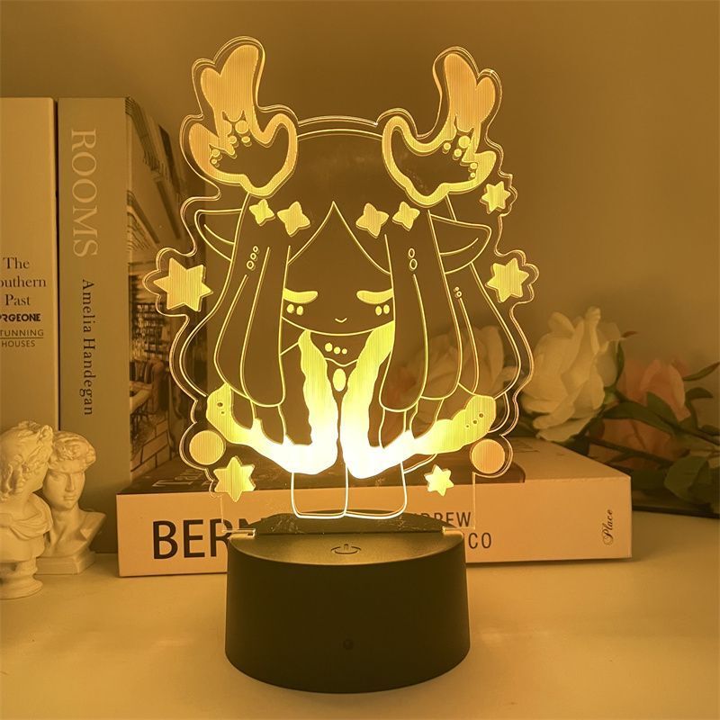 Usb Night Light Encountered Q Edition White Bird Princess Zhengtai Double Acrylic Light Plate to Send Friends Gift Ornament Light