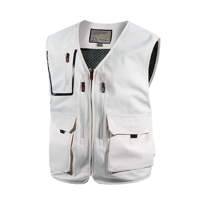 Herenwerkvest met meerdere zakken voor de lente en herfst, geschikt voor buitenactiviteiten in grote maten, wandelen, fotografie, sneldrogende jas en viskleding._voghion.com
