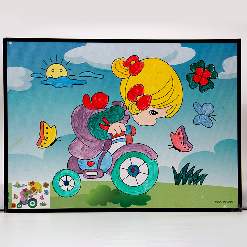 Large 31*43 children's DIY watercolor painting with border square graffiti painting art decorative painting stall drawing board