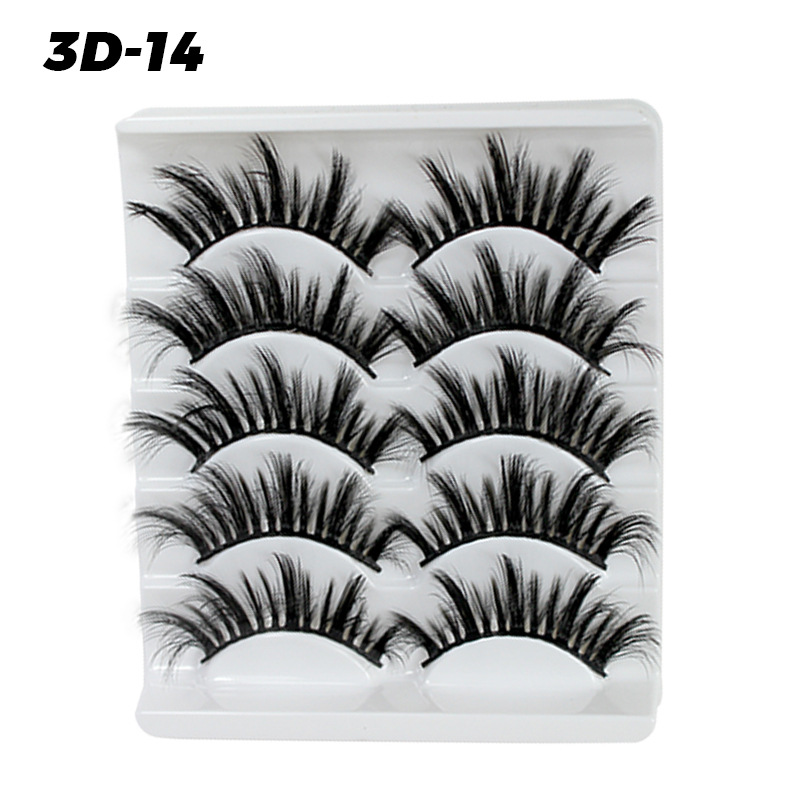 DINGSEN pestañas postizas de fábrica al por mayor 3D pestañas tridimensionales 5 pares Paquete de pestañas tres más de D-46 estilos