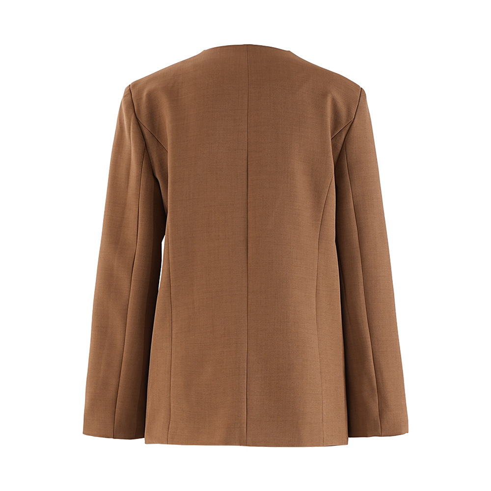 Elegant Women's Pant Set V-neck Single-breasted Suit Two-piece Set_voghion.com