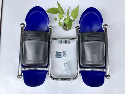 Motorcycle Bumper Frame with: Motorcycle bumper - black-iron-blue-windshield-without-cover