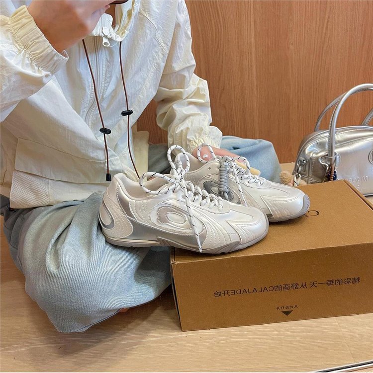 Women's Training Shoes 2025 New Breathable College Style Casual Shoes Retro Flat Forrest Gump Shoes Racing Baseball Sneakers