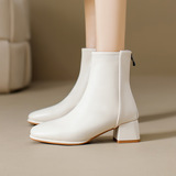 Martens, демисезонные короткие сапоги, флисовые ботинки с молнией, из натуральной кожи