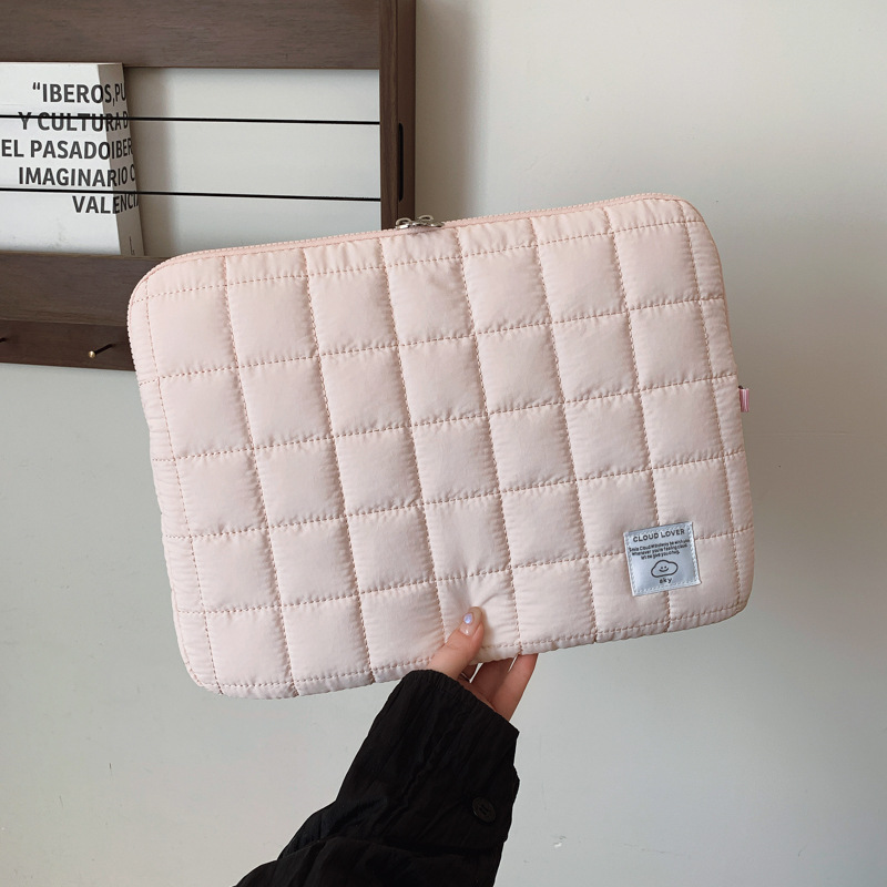 Laptop sleeve bag, splash-proof, Korean style 14inch Apple storage bag, simple plaid tablet protective case