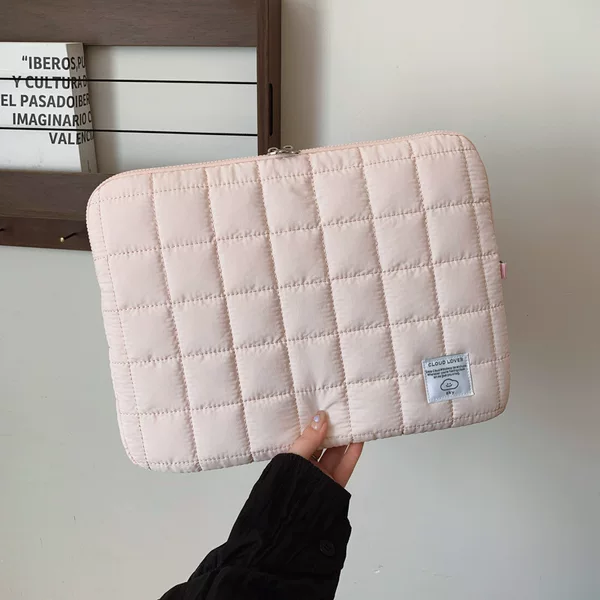 Laptop sleeve bag, splash-proof, Korean style 14inch Apple storage bag, simple plaid tablet protective case