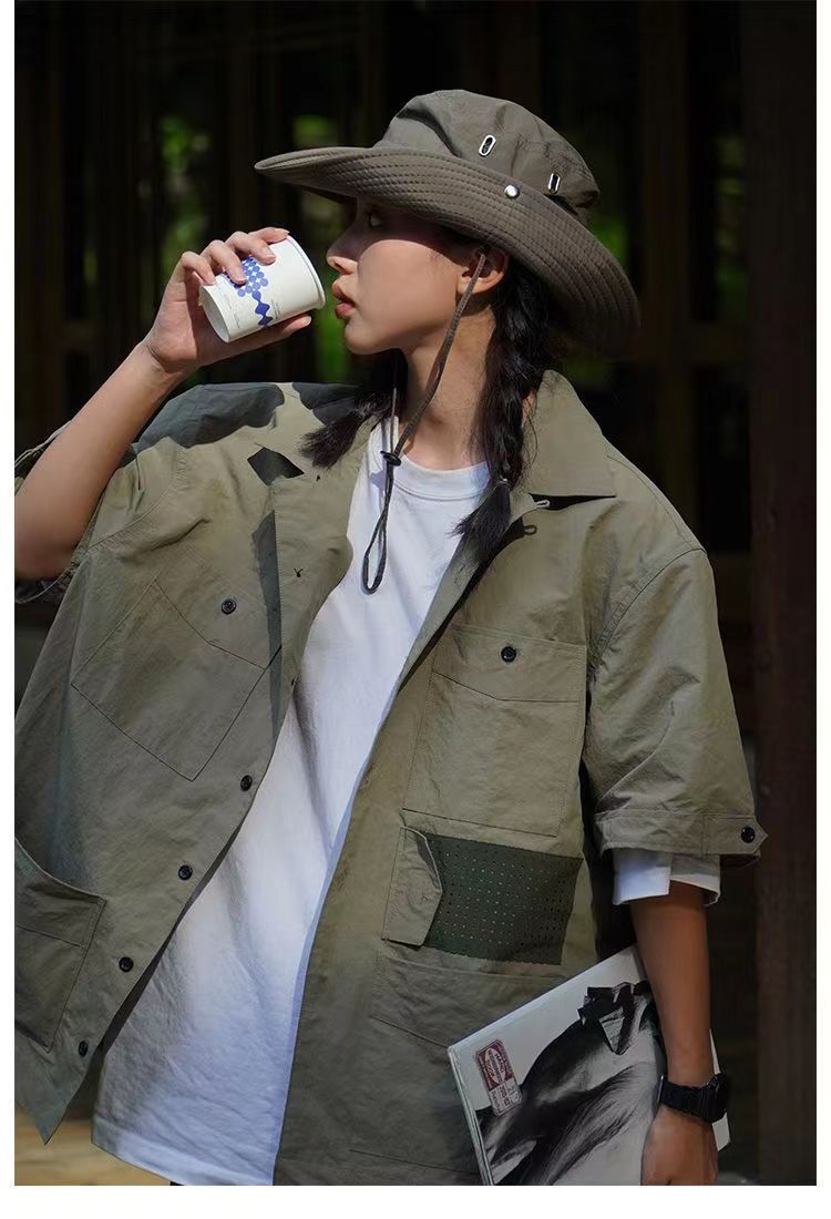 Retro Style Crimping Rim Women's Men's Retro Mountain Cattle Solid Color Crimping Sun Hat Bucket Hat