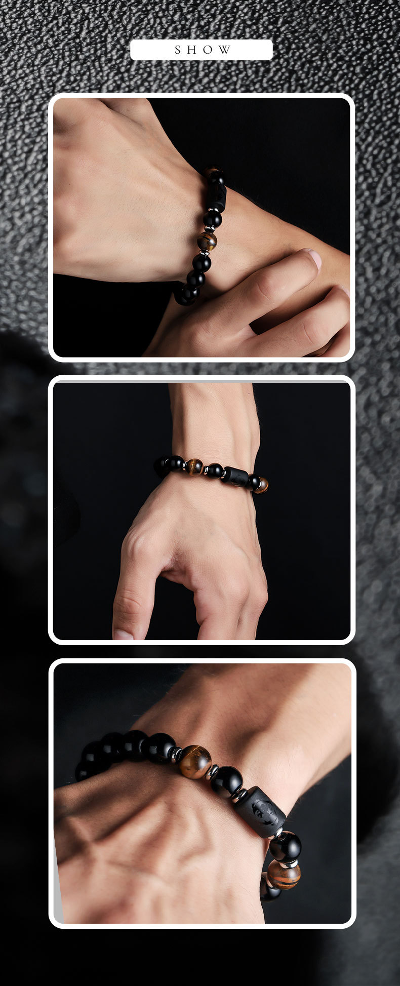 23g Weight Bracelets Classification Titanium Steel Chain Material Beaded Chain Chain Type 1 Piece Quantity Holiday, Daily Occasion Titanium Steel Material Constellation Pattern All Seasons Season Men's Gender Plating Design Vintage Style, Simple Style Style Vintage Style Simple Style Constellation Titanium Steel Plating Men's Bracelets Men Beaded Bracelets 2