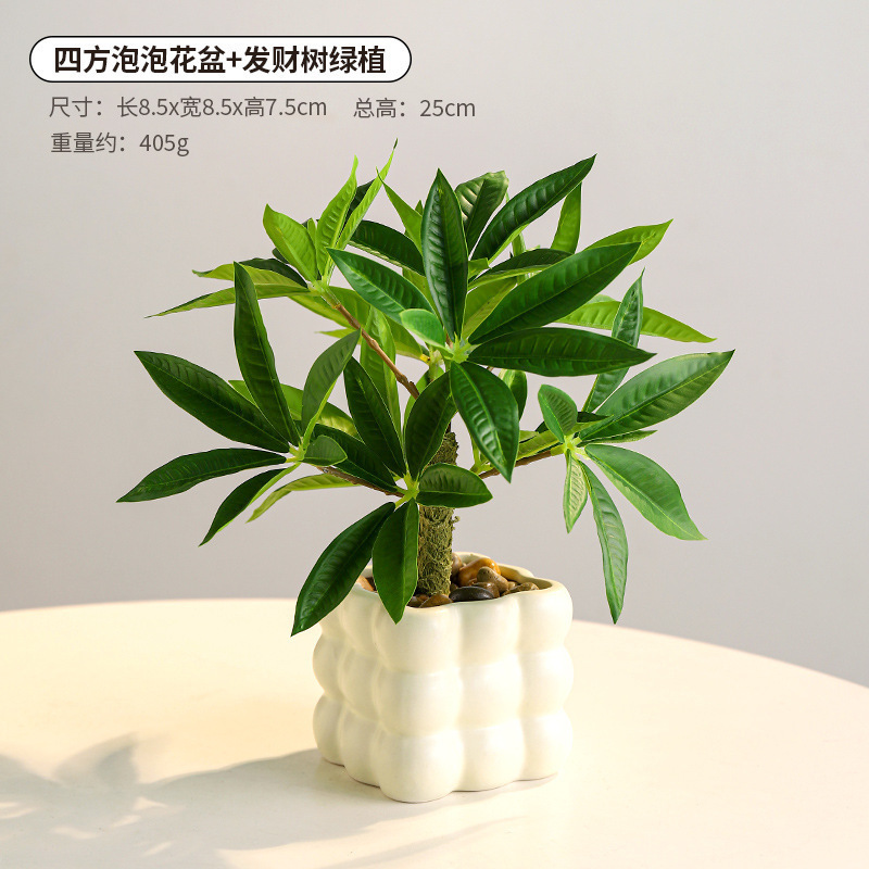 Oficina de escritorio de imitación de plantas verdes suculentas macetas interiores cerámicas adornos en plantas biónicas falsas flores bonsai