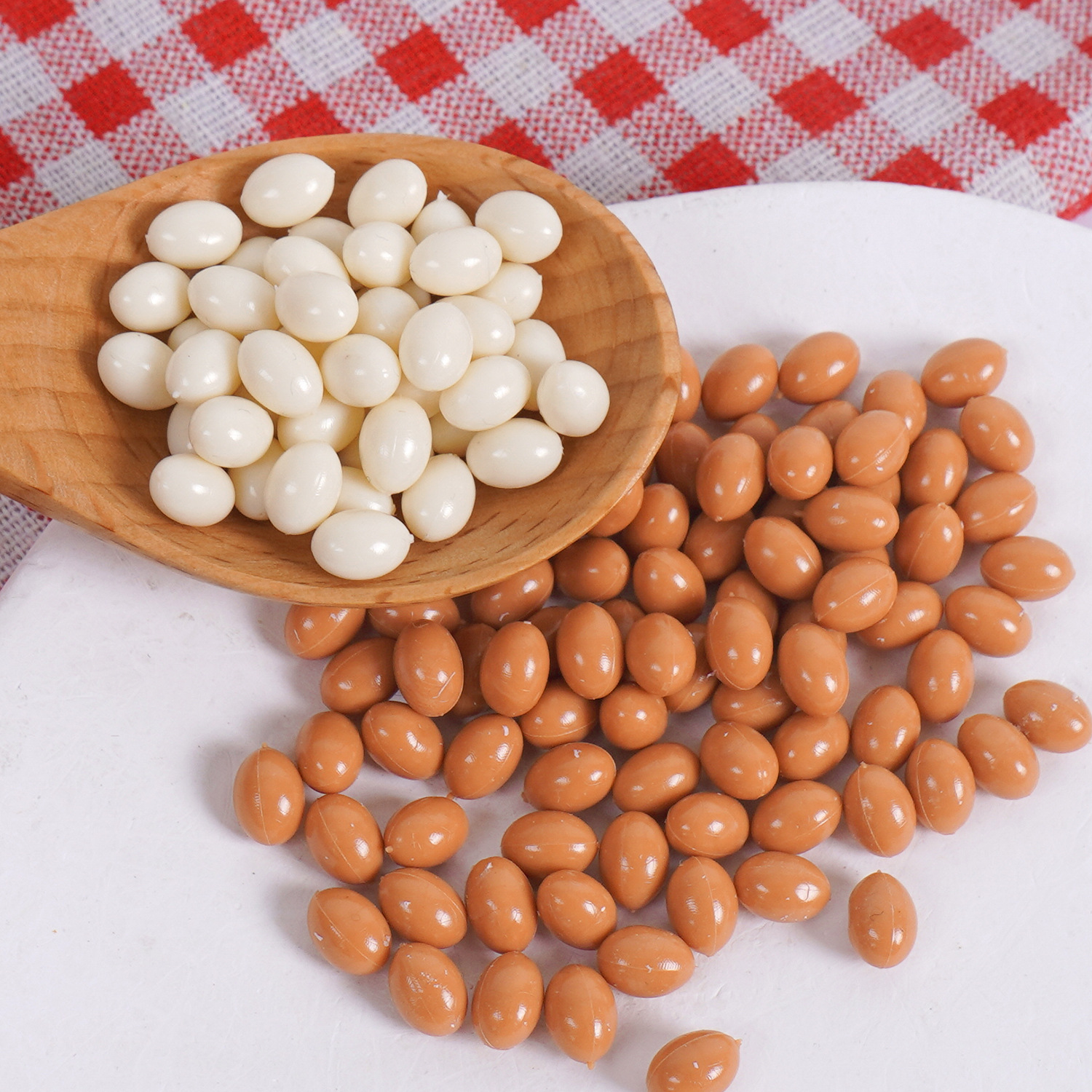 PVC仿真食物迷你巧克力豆糖豆鸡蛋模型DIY微缩娃娃屋过家家玩具