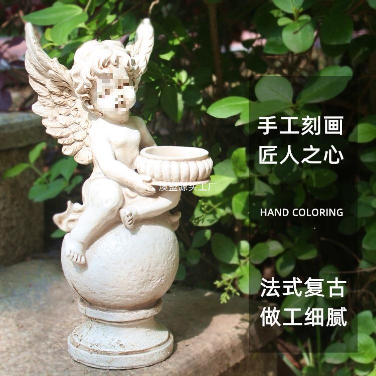 프랑스 레트로 로마 기둥 천사 장식 서양 앤틱 스타일 홈 거실 와인 캐비닛 창 장식 공예품