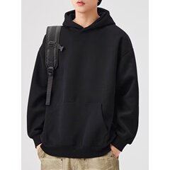 秋冬卫衣定印制LOGO工作服带帽加绒工衣员工装班服加厚套头卫衣男