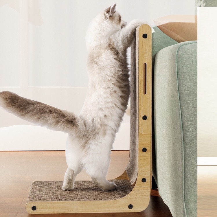 L型猫掴み板縦型耐摩耗性屑猫巣一体耐摩耗性大型段ボール猫爪板猫玩具|undefined
