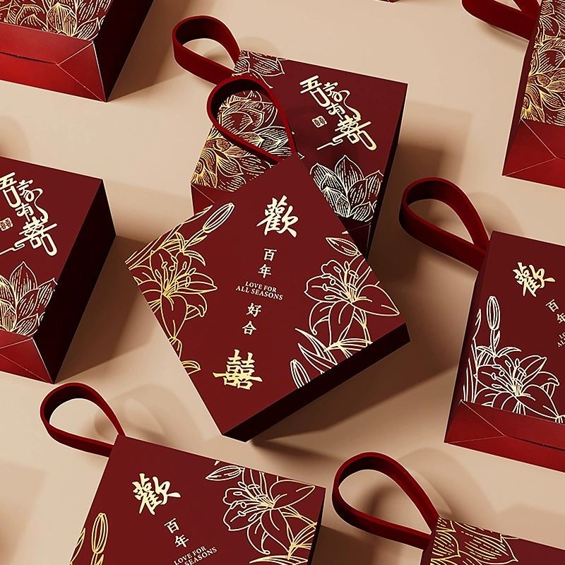 Свадебная коробка для конфет новый стиль 2025 свадебный подарок коробка легкая роскошь помолвка подарок на свадьбу пустая коробка свадебный мешочек для конфет