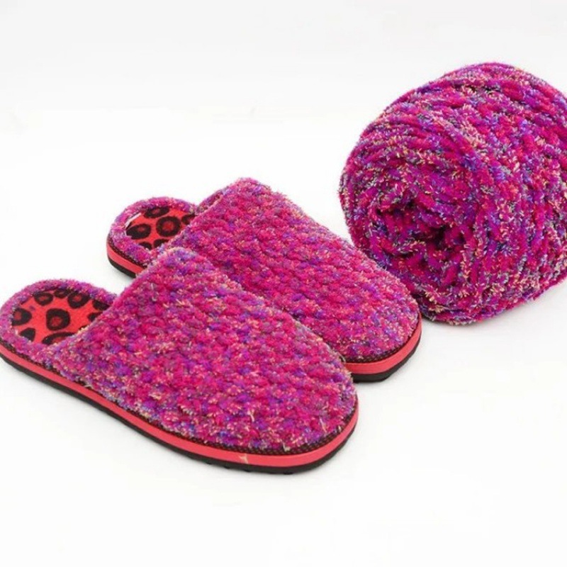 彩灯线 闪灯线钩鞋毛线小冰条珊瑚绒七彩色棒针毯子勾鞋子粗毛线