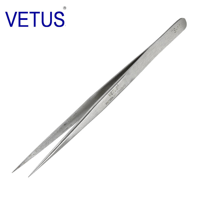 正品VETUS TS-11细长头镊子 不锈钢尖头拔毛修眉挑毛工具夹持镊