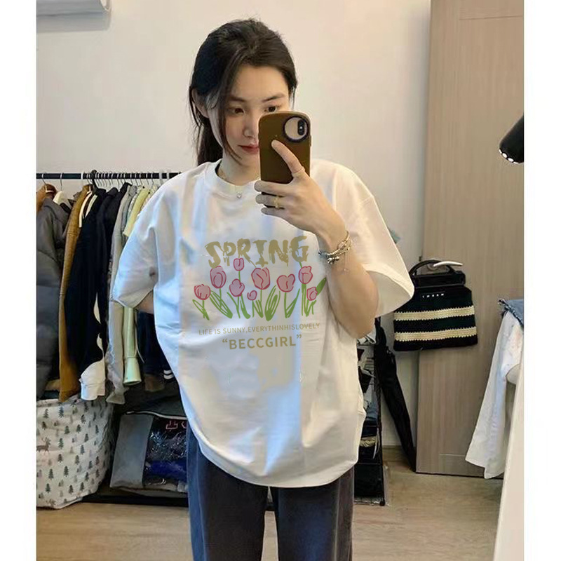 Bolsa de expresión facial manga corta Camiseta Linda cuello redondo Camiseta de manga corta para hombres y mujeres estilo coreano estudiante moda suelta ins Top par desgaste T image 16