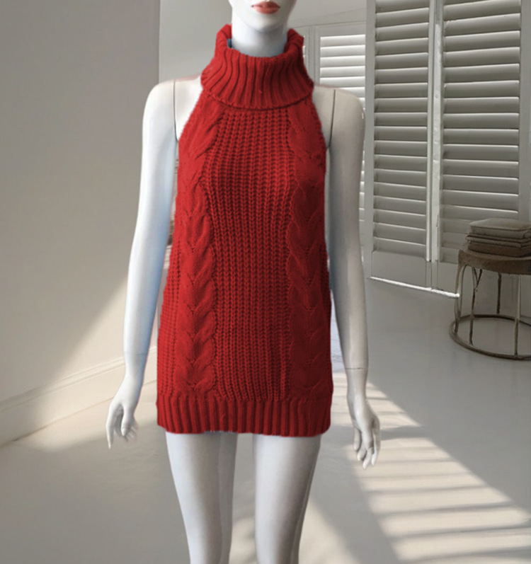 Lencería sexy europea y americana nuevo uniforme seductora Linda nueva chica backless trabajo boca sexy suéter comercio exterior