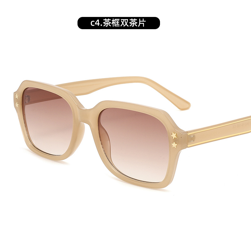 Nuevas gafas de sol de montura cuadrada transfronterizas, gafas de sol personalizadas de tendencia europea y americana, gafas de sol retro de alta gama, protección UV
