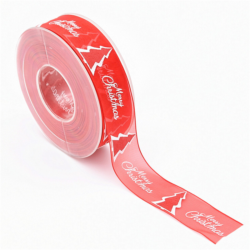 Inventario al por mayor impresión de navidad cinta de hilo de nieve de navidad embalaje de regalos de navidad decoración de árbol de navidad cinta