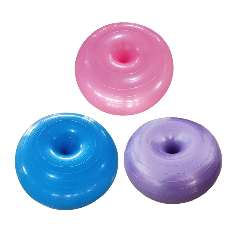 Pilates Pvc Yoga Ball Thickeneded Explosion-Proof Donut Apple Ball Sports Fitness Postpartum Recovery Balance Hemisphere