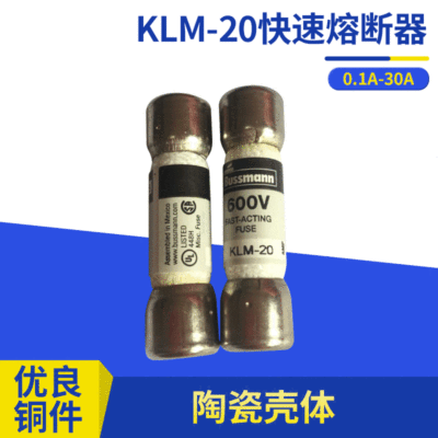 KLM-20熔断器10A15A20A30A快速熔断器直流保险丝户内式管式熔断器|ms
