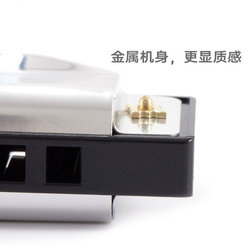 Metal harmonica with boxed wind instrument 10-hole harmonica wholesale student classroom teaching performance accompaniment harmonica