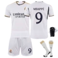 Real madrid home no. 9 mbappe socks + protective gear