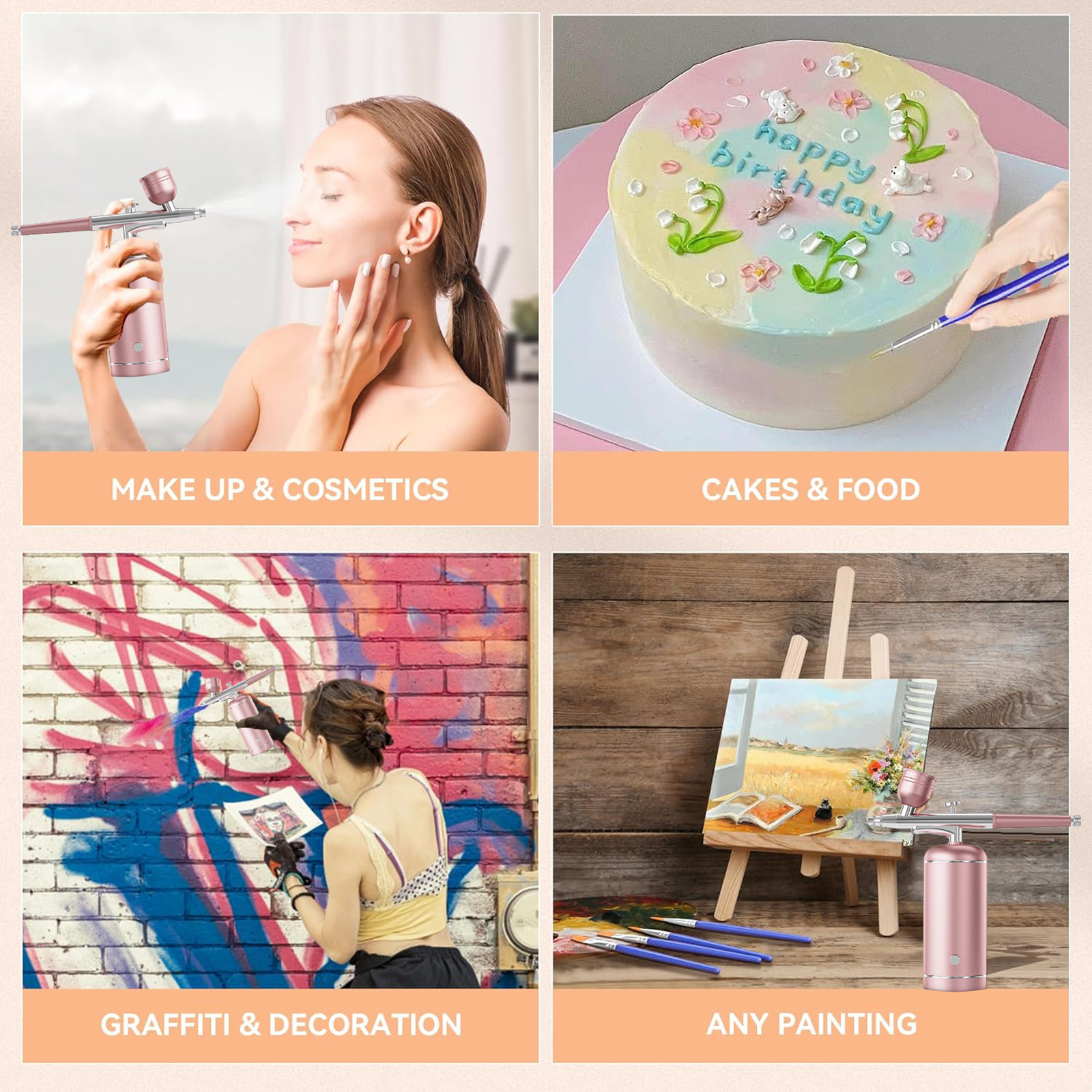 Pistola de pintura de pulverización de lápiz eléctrico Pistola de pintura de pulverización de acrílico pintado manicuras inalámbricas manuales modelo de lápiz de pulverización de color bomba de aire