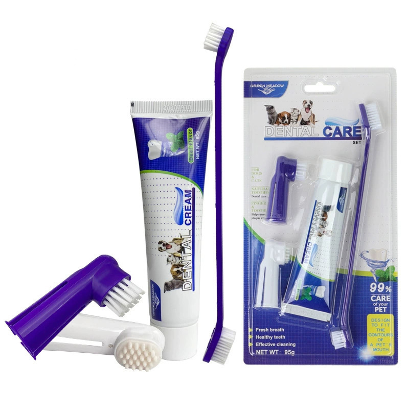 Fuente fabricante pasta de dientes para mascotas cepillo de dientes perros gatos dientes limpiadores perros gatitos dedo cubierta de cepillo de dientes desechable