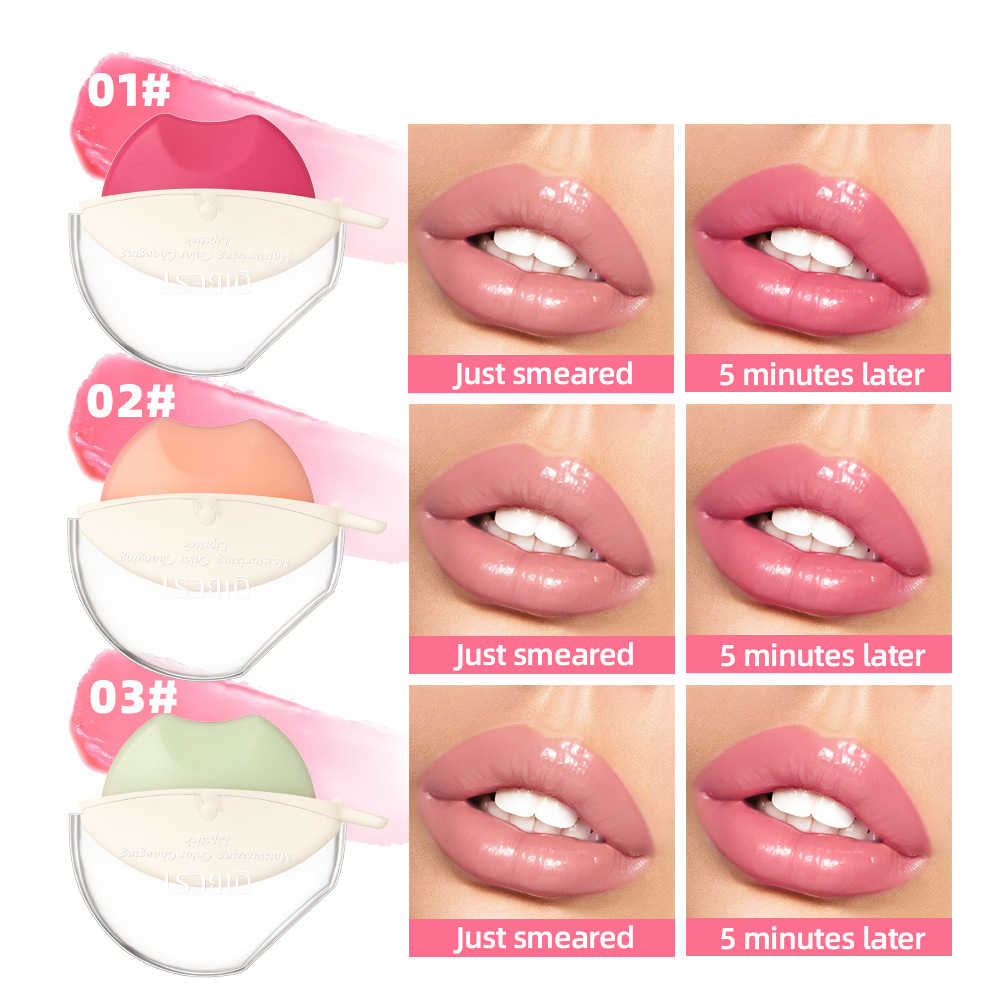 QIBEST lazy warm lipstick moisturizing moisturizing repair fade lip lines autumn and winter color changing lipstick makeup