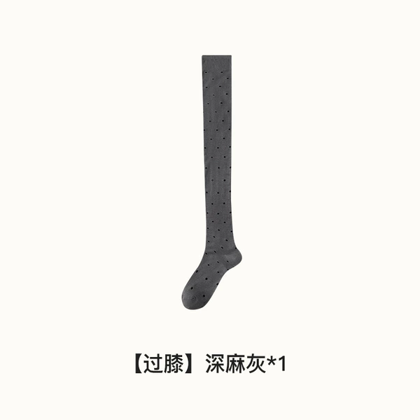 [【过膝袜】1双深麻灰]