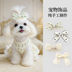 ペットアクセサリー犬ハイエンドリボンヘアピンマルチーズ BB クリップヨークシャーヘアクリップ卸売