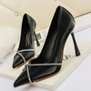 European and American sexy pointed Cross Diamond high heels thin heel sexy women’s single shoes versatile women’s shoes