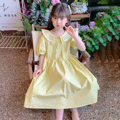 女童短袖連衣裙2024夏季新款兒童韓版洋氣夏裝公主裙女大童裙子潮