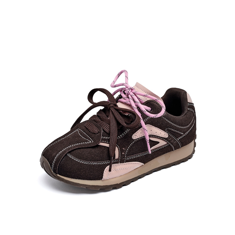 Augu Shi Deng marrón zapatos de entrenamiento para mujeres 2025 nuevo otoño enorme hermoso ballet Gump zapatos casuales